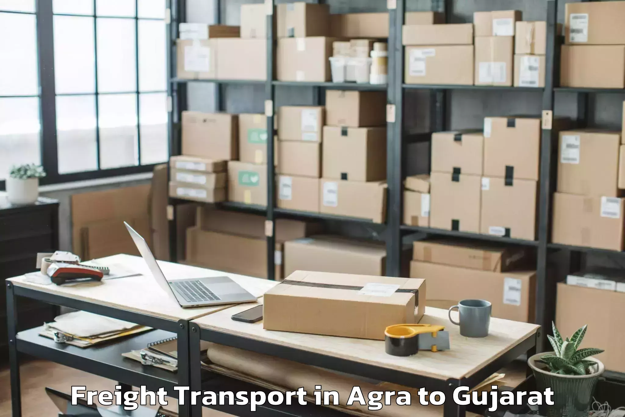 Easy Agra to Karjan Freight Transport Booking